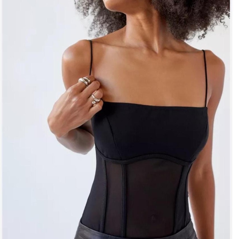 Urban outfitters Black Sheer Panel Bodysuit